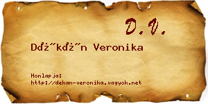 Dékán Veronika névjegykártya